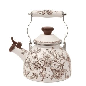 💕 2025 The Pioneer Woman Agatha Brown Floral Tea Kettle